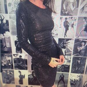 Elegant Black Sequin Dress